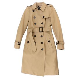 Burberry Double Trench Coat Beige Brown