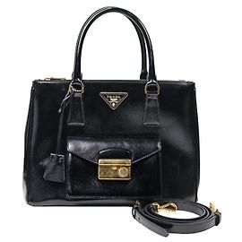 Prada Bolsa Galleria Preta Preto