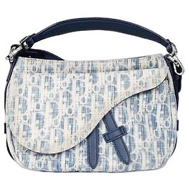 Dior Sky Blue Oblique Saddle Bag Blue