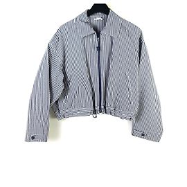 Hermès Gestreifte Blousonjacke Blau