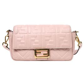 Fendi Borsa Baguette Jukka in Pelle Rosa Rosa