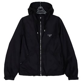 Prada Triangle Logo Hooded Jacket Size Black
