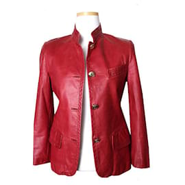 Gucci Red Leather Jacket Red