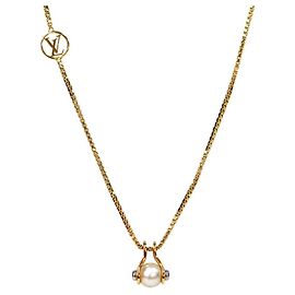 Louis Vuitton Collar Perla Rápida Dorado