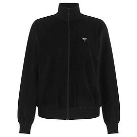 Prada Giacca con zip e logo a collo alto Nero