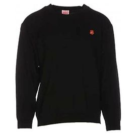 Kenzo Wollstrick mit Blumenmuster Schwarz