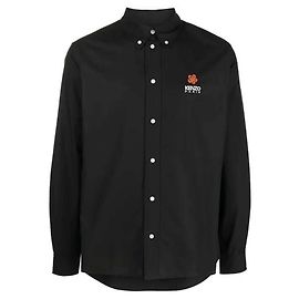 Kenzo Camisa de popeline bordada com flores Preto