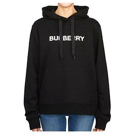 Burberry Sudadera de algodón con estampado de logo Negro