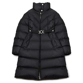 Moncler Giacca Lunga Trapuntata Brou Nero