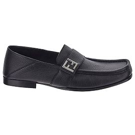 Fendi Mocassim de couro FF Squared Preto