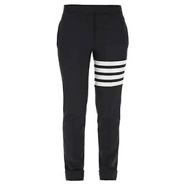 Thom Browne Bar Stripe Low Rise Skinny Fit Plain Weaving Pants Blue
