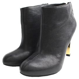 Tory Burch Gold Heel Ankle Boots Black