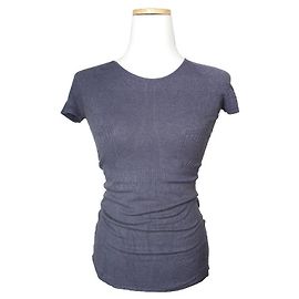 Chanel Strick-T-Shirt in Anthrazitgrau Braun