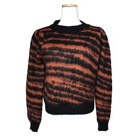 Sandro Haut en maille noir et marron Noir