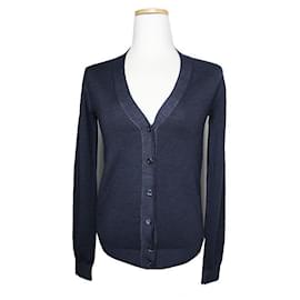 Prada Marineblauer Virgin-Wool-Strickcardigan Blau