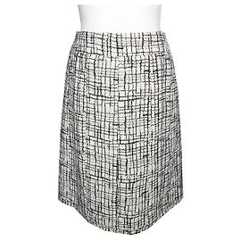 Chanel Saia de tweed preto e marfim Branco