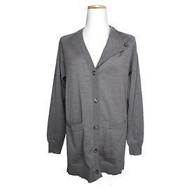 Maison Martin Margiela Cardigã de lã cinza assimétrico Marrom