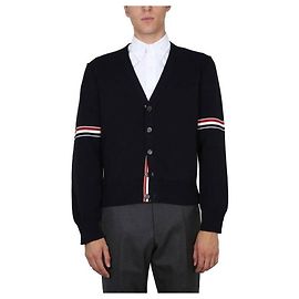 Thom Browne Milano-Stich Cardigan mit Arm-Band Blau
