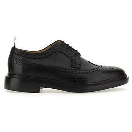Thom Browne Pebble Grain Rubber Sole Longwing Brogue Black