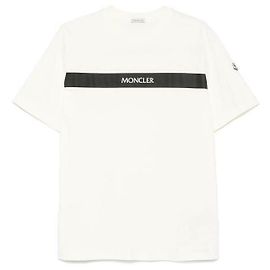 Moncler Camiseta de algodón con logo Blanco