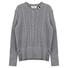 Thom Browne Lässiger Kabelpullover aus Wolle Braun