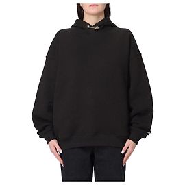 Kenzo Oversized Hoodie mit Blumenanstecker Schwarz