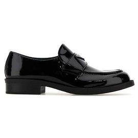 Prada Mocassins en cuir avec logo triangle Noir