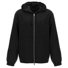 Givenchy Woll-Kapuzenpullover mit Reißverschluss Schwarz