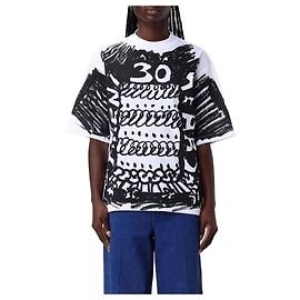 Marni Schwarzes T-Shirt mit Druck Schwarz