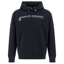 Moncler Sudadera de algodón con logo Grenoble Azul