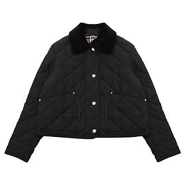 Burberry Crop Quilted Half Jacket Black