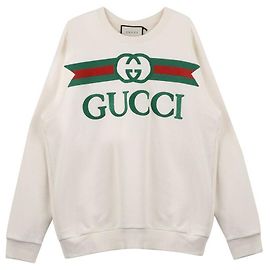 Gucci Sudadera con logo de gran tamaño Blanco