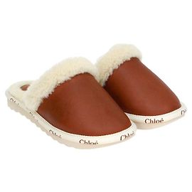 Chloé Faux Fur Slippers Size Brown