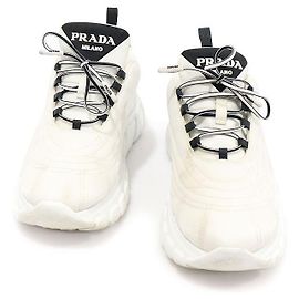 Prada Sneakers da donna in gabardine Re-Nylon bianca Bianco