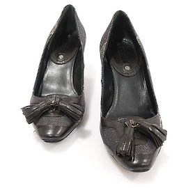 Céline Pumps con nappine in pelle marrone scuro Macadam Denim per donne Marrone