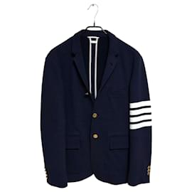 Thom Browne Blazer de Algodão Jersey Azul