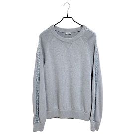 Dior Tricot gris à insert oblique Marron