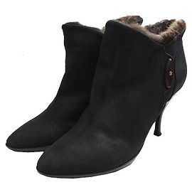 Céline Schwarze Lammleder-Stiefeletten Schwarz