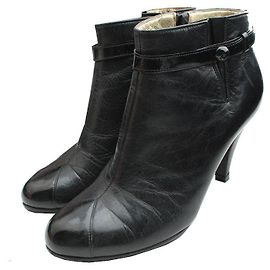 Chanel Bottines en cuir noir Noir