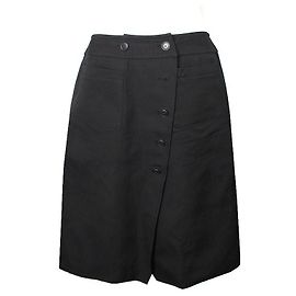 Chanel Saia assimétrica de algodão preta Preto