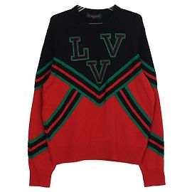 Louis Vuitton XL Size Logo Strick Rot