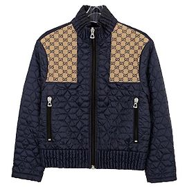 Gucci GG Detail Quilted Jacket Size Blue