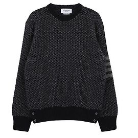 Thom Browne Streifen Tonal Stitch Mohair Tweed Strick Blau