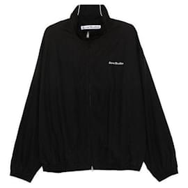Acne Giacca con zip e logo Nero