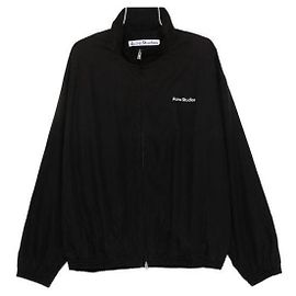 Acne Zip-Jacke mit Logo Schwarz