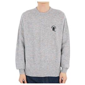 Acne Herrenpullover aus Alpaka mit Logo (Hellgrau) DHH Braun