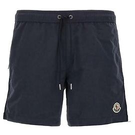 Moncler Badehosen mit Logo-Patch Blau