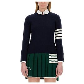 Thom Browne Klassischer Cashmere-Pullover Blau