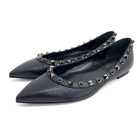 Valentino Rockstud Flats Black