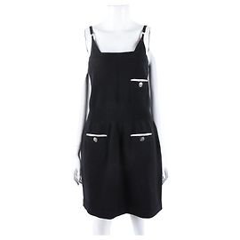 Robe en tricot sans manches Chanel Noir